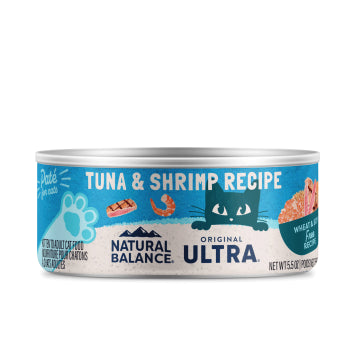 Natural Balance Canned Cat Food | Original Ultra Tuna with Shrimp Pate Formula | 5.5 oz Can