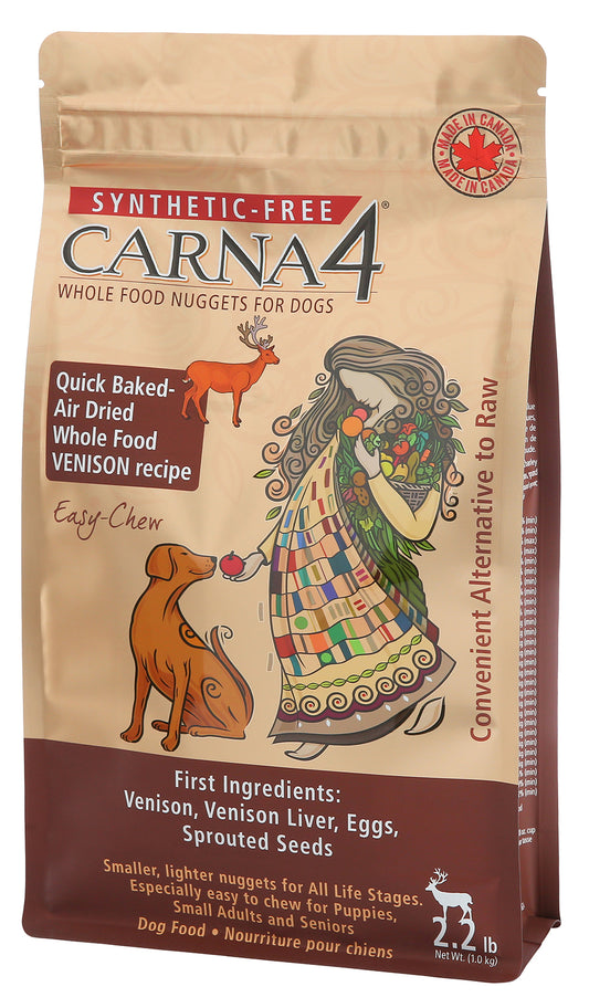 Carna4 Premium Dog Food | Easy-Chew Venison Recipe | 9.1 kg (20 lbs) Bag