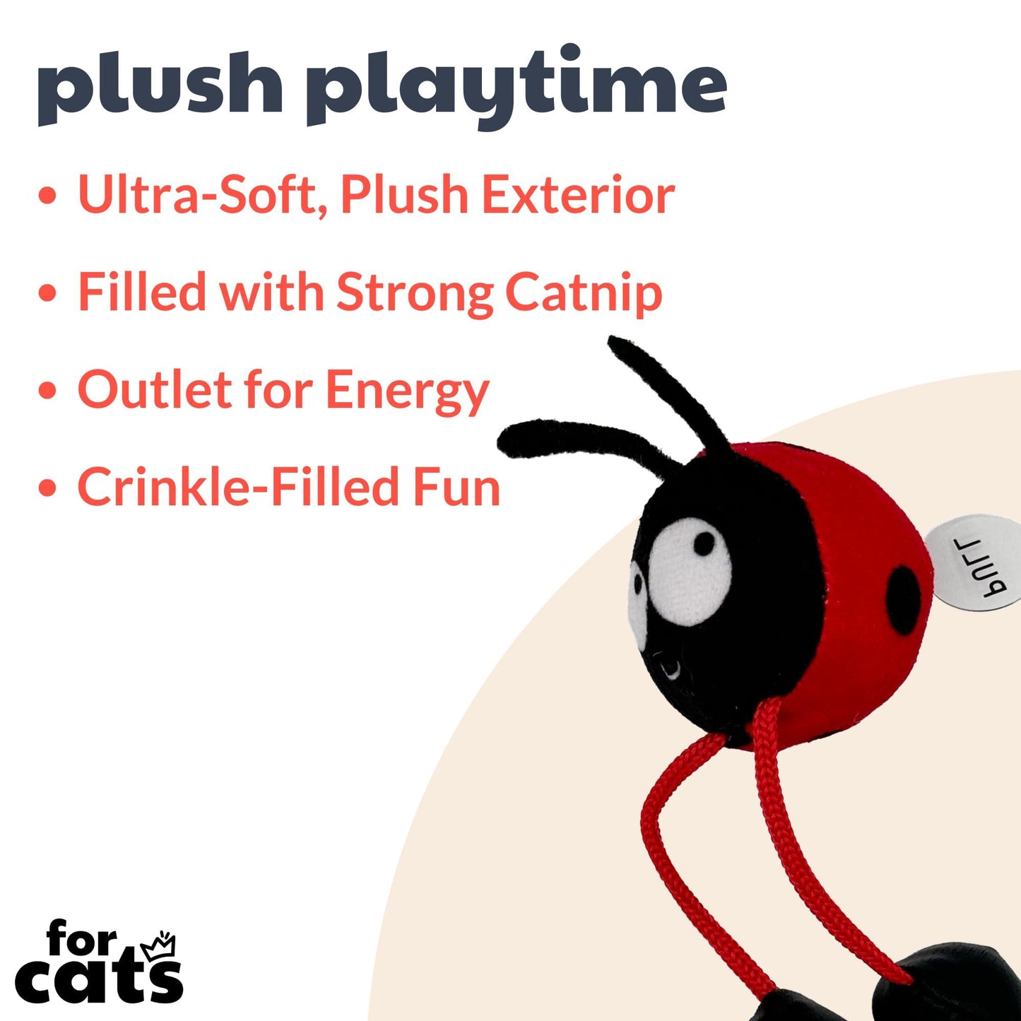 Huxley & Kent Chirpy Ladybug Cat Toy | 6 in