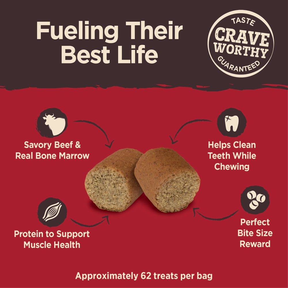 Wellness Premium Dog Treats | CORE Grain-Free Baked Treats | Hearty Beef Recipe | 227 g Pouch