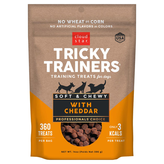 Cloud Star Tricky Trainers Chewy Dog Treats | Cheddar Flavour | 396 g Pack