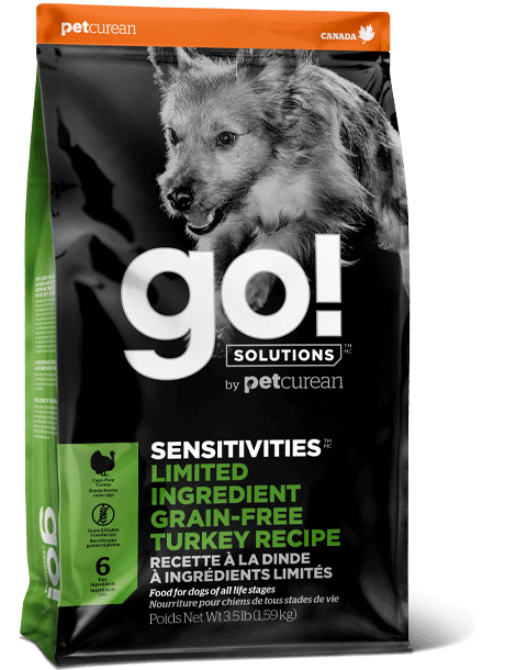 Go! Solutions Premium Dog Food | Sensitivity & Shine Limited Ingredient Grain-Free Formula | Turkey Recipe