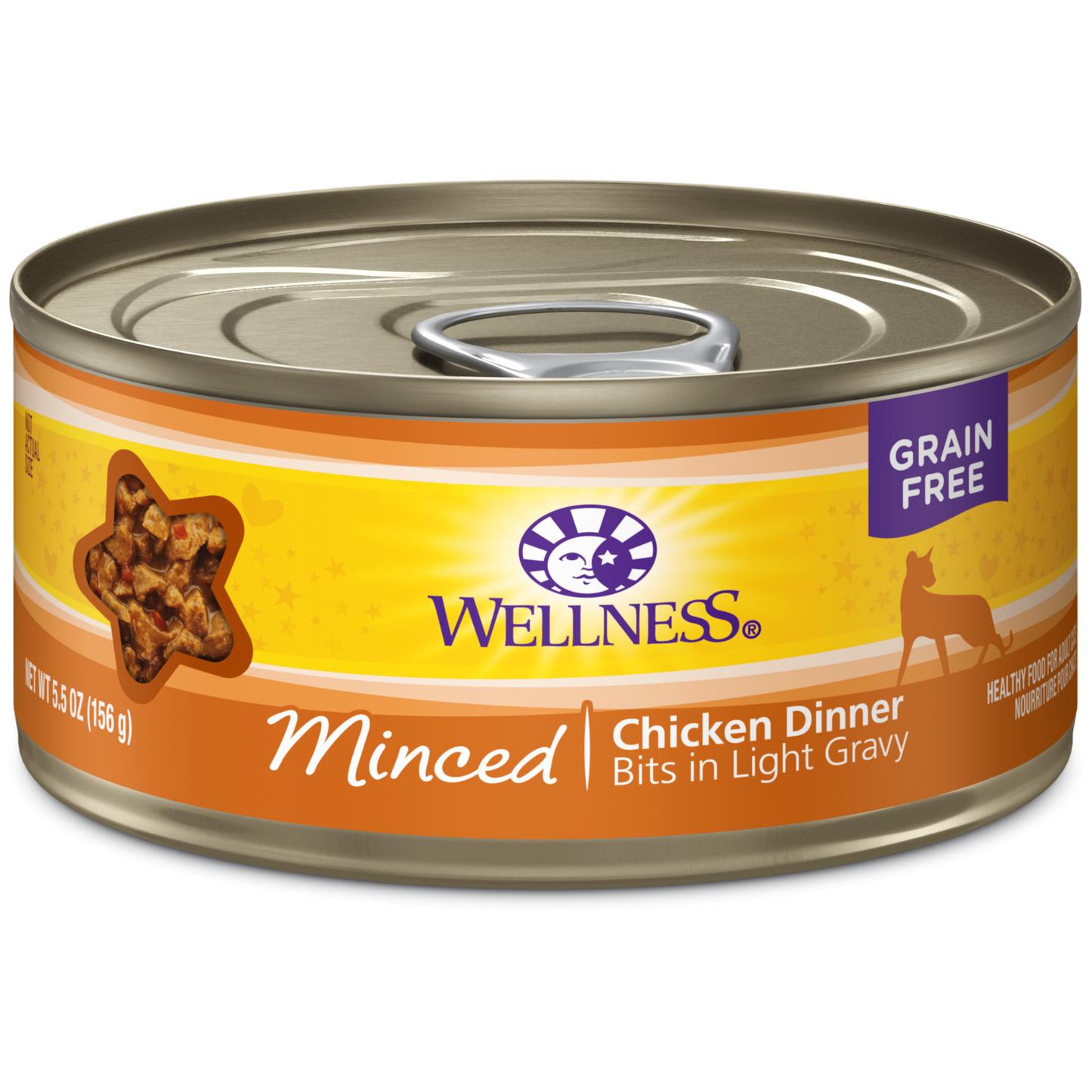 Wellness Premium Canned Cat Food | Complete Health Grain-Free Formula | Minced Chicken Dinner in Gravy Recipe