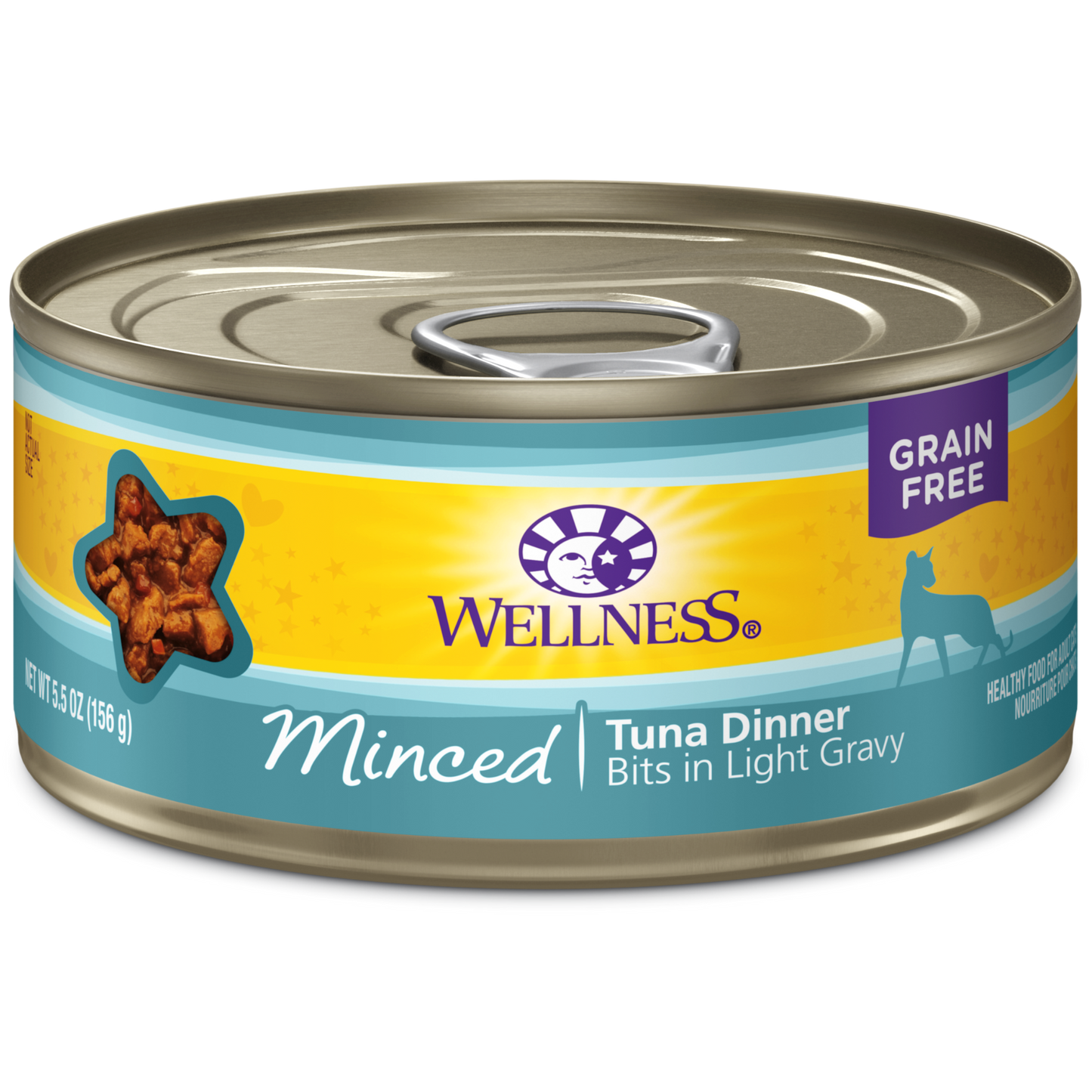 Wellness Premium Canned Cat Food | Complete Health Grain-Free Formula | Tuna Dinner Minced in Gravy Recipe