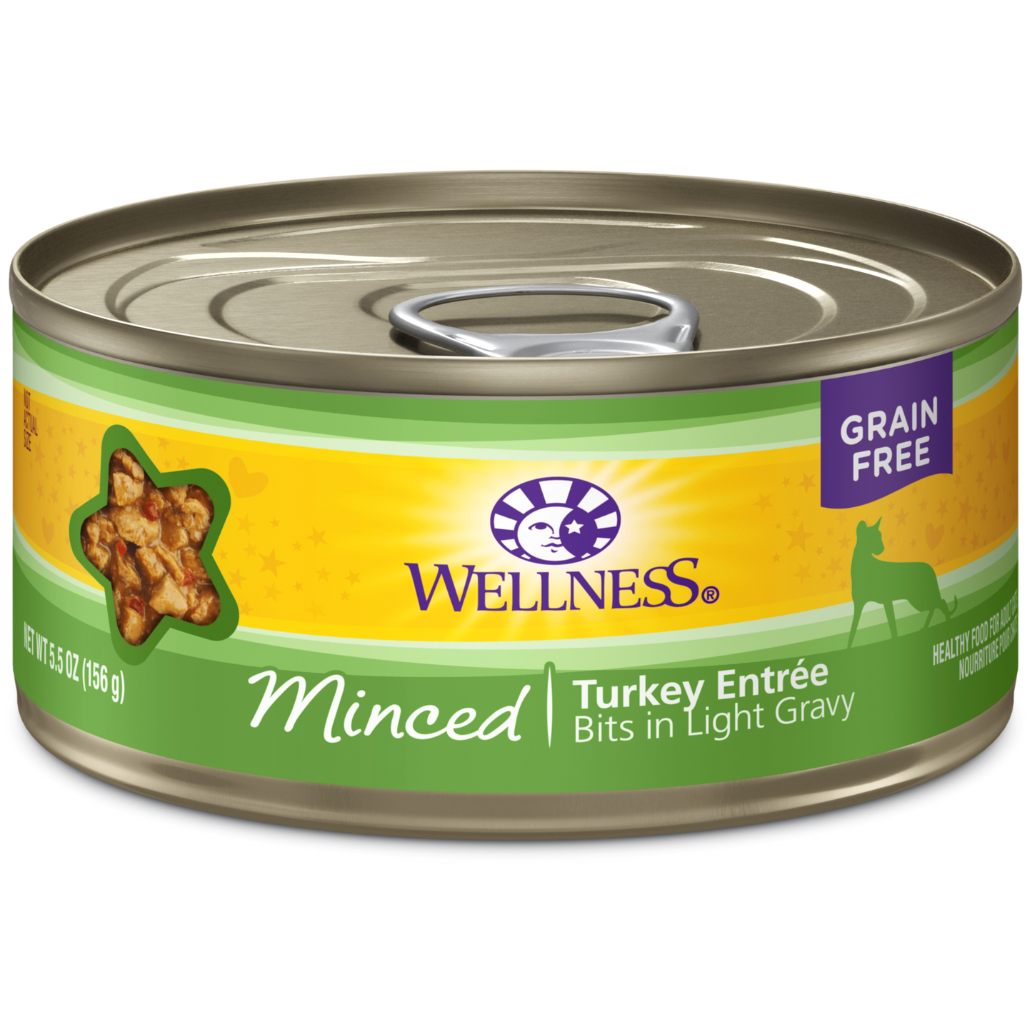 Wellness Premium Canned Cat Food | Complete Health Grain-Free Formula | Minced Turkey Dinner in Gravy Recipe