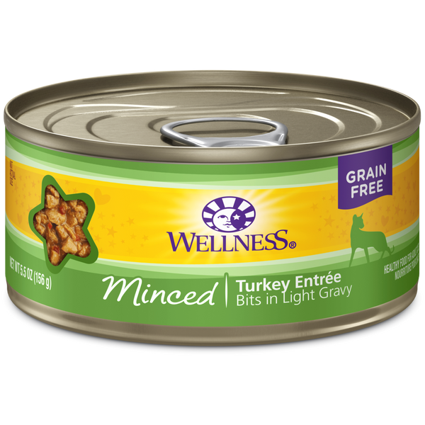 Wellness Premium Canned Cat Food | Complete Health Grain-Free Formula | Minced Turkey Dinner in Gravy Recipe