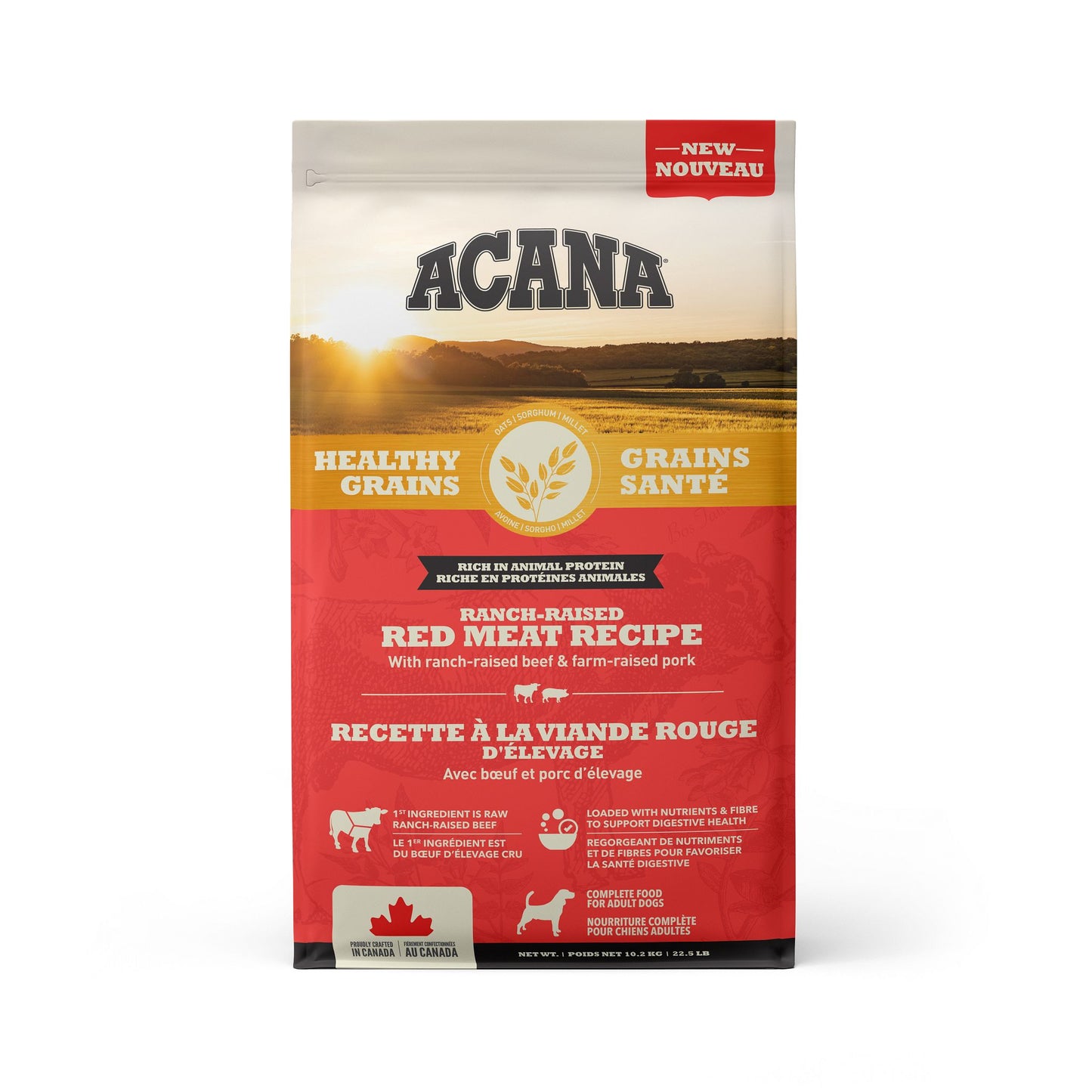 Acana Premium Dog Food | Healthy Grains Formula | Ranch Raised Red Meat Recipe