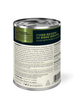 Acana Premium Canned Dog Food | Grain-Free Pork Chunks in Bone Broth Recipe | 12.8 oz Can