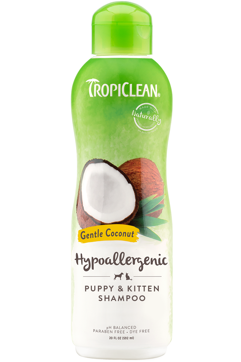 TropiClean Hypo-Allergenic Gentle Coconut Puppy & Kitten Shampoo | 20 oz Bottle