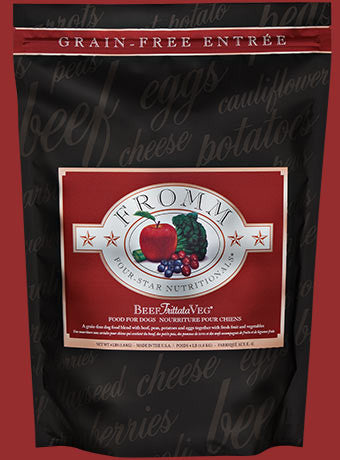Fromm Four-Star Grain-Free Beef Frittata and Veg Premium Dog Food Packaging