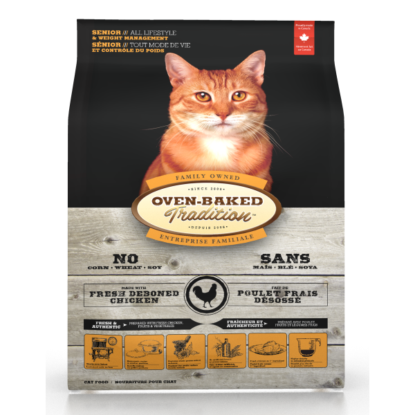 Oven-Baked Tradition Premium Cat Food | Senior/Weight Management Formula | Chicken Recipe | 5 lb Bag 🇨🇦