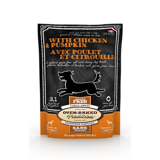 Oven-Baked Tradition Premium Soft and Chewy Dog Treats | Chicken with Pumpkin Flavour | 227 g Pouch 🇨🇦