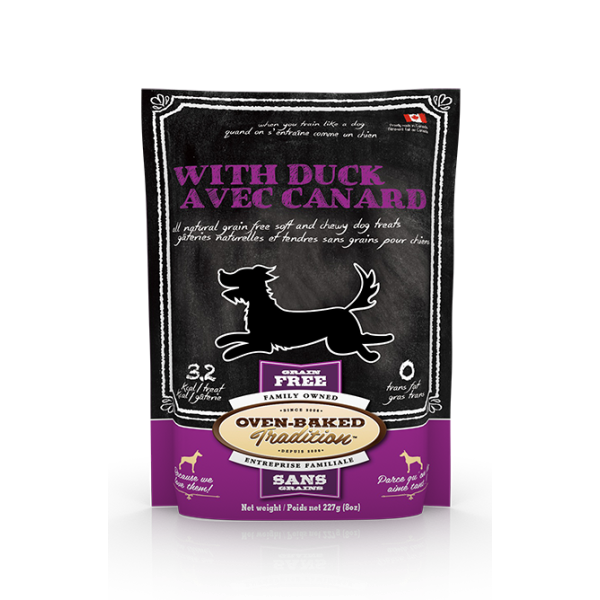 Oven-Baked Tradition Premium Soft and Chewy Dog Treats | Duck Flavour | 227 g Pouch