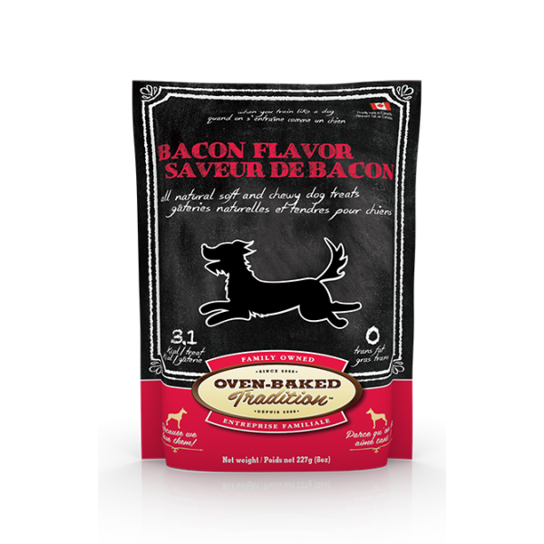 Oven-Baked Tradition Premium Soft and Chewy Dog Treats | Bacon Flavour | 227 g Pouch 🇨🇦