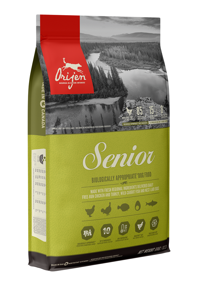 Orijen Premium Senior Dog Food | Grain-Free Formula | 11.4 kg Bag 🇨🇦
