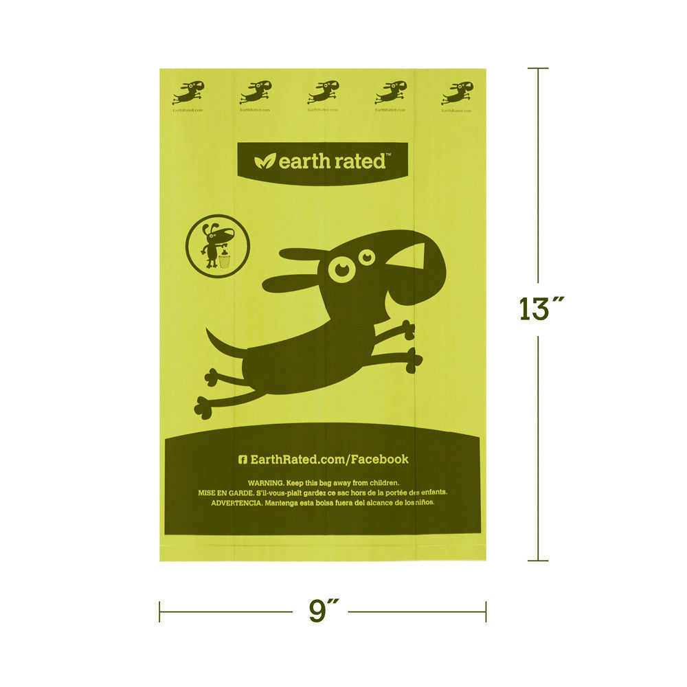 Earth Rated Poop Bags | 120 Bags on Rolls | Refill Pack