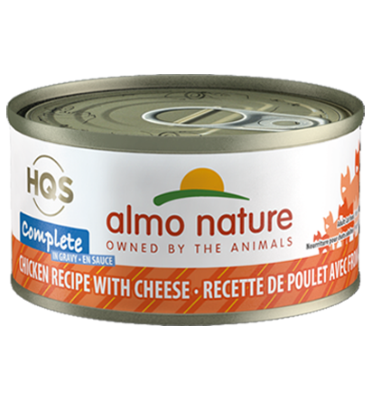 Almo Nature HQS Complete Chicken & Cheese in Gravy Grain-Free Wet Cat Food | 2.47 oz Can
