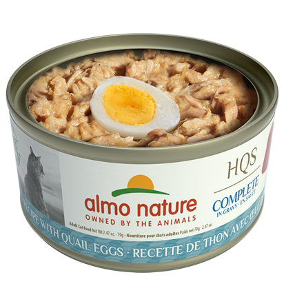 Almo Nature HQS Complete Tuna & Quail Egg in Gravy Grain-Free Wet Cat Food | 2.47 oz Can