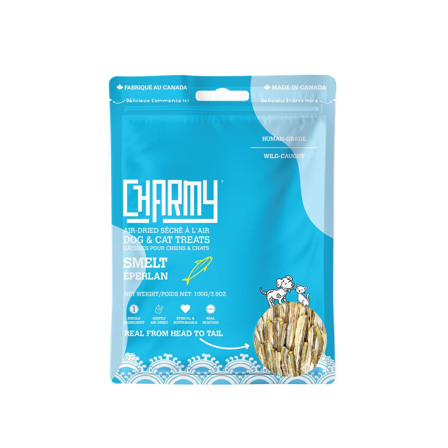 Charmy Air-Dried Smelt Dog & Cat Treats | 85g Pack 🇨🇦