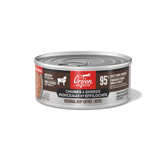 ORIJEN Chunks & Shreds Regional Red Entree in Bone Broth Canned Cat Food | 5.5 oz Can