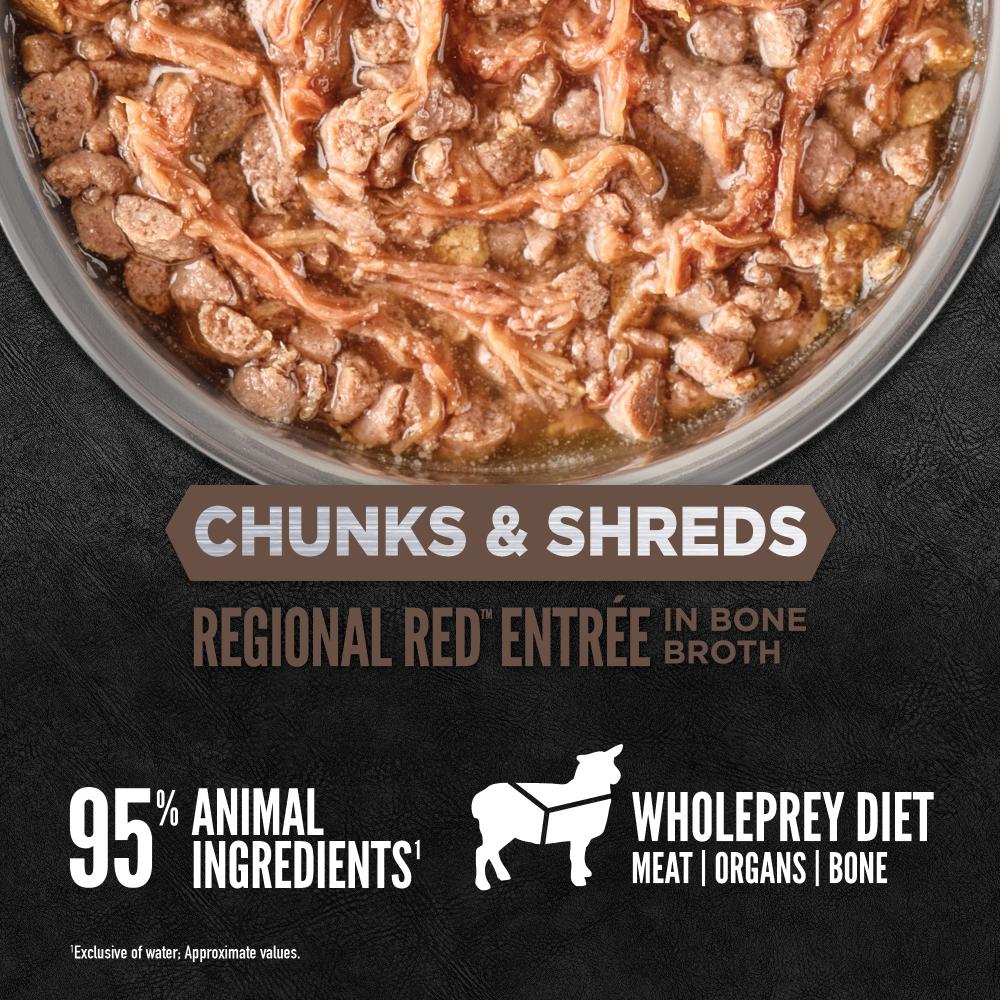 ORIJEN Chunks & Shreds Regional Red Entree in Bone Broth Canned Cat Food | 5.5 oz Can