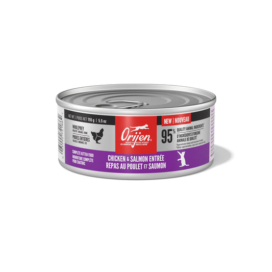 ORIJEN Premium Wet Cat Food | Chicken & Salmon Entrée for Kittens | 5.5oz Can