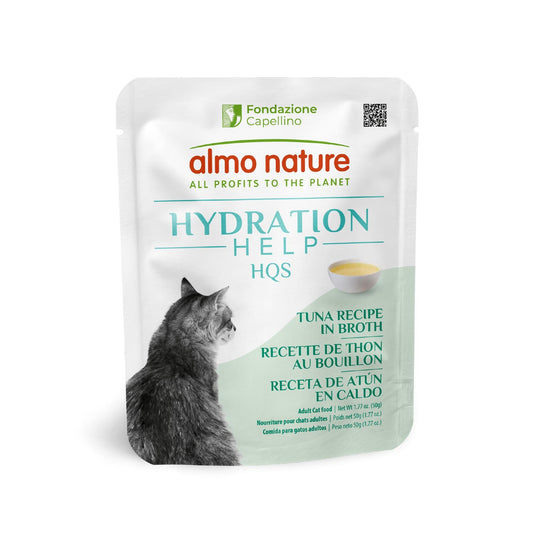 Almo Nature HQS Hydration Help Tuna in Broth Wet Cat Food Supplement Topper | 1.77 oz Pouch