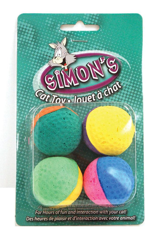 Simon's Two-Tone Sponge Balls Cat Toy | 4 Pack