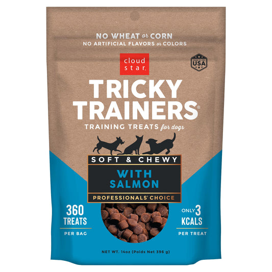 Cloud Star Tricky Trainers Chewy Dog Treats | Salmon Flavour | 396 g Pack