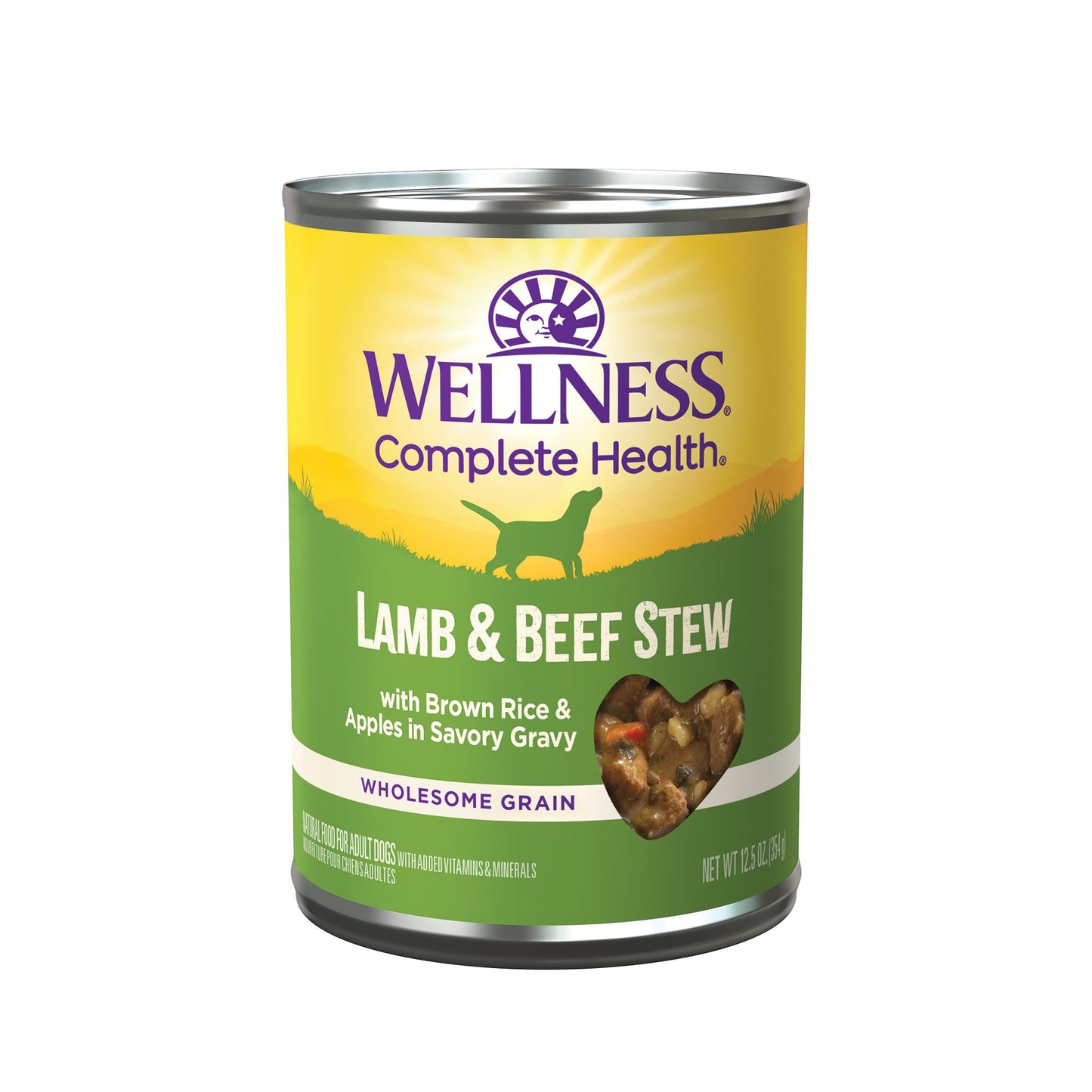 Can of Wellness Complete Health Lamb & Beef Stew on a white background