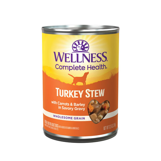 Wellness Premium Canned Dog Food | Grain-Free Homestyle Stew in Gravy | Turkey Stew Recipe | 12.5 oz. Can