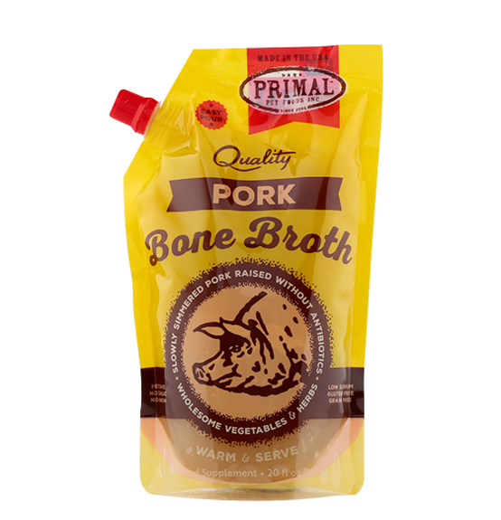 Primal Frozen Pork Bone Broth for Dogs and Cats | 20 oz.