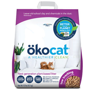 Okocat Less Mess Clumping Natural Wood Pellet Cat Litter | Low Tracking Formula | 15 lb Bag