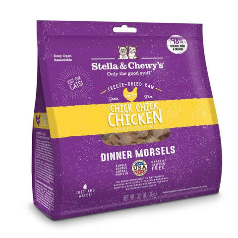 Stella & Chewy's Premium Cat Food | Grain-Free Formula | Chick, Chick, Chicken Freeze-Dried Raw Dinner Morsels
