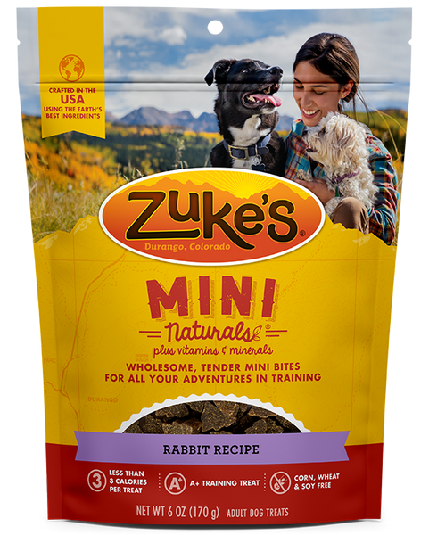 Zuke's Natural Dog Treats | Mini Naturals Training Treats | Rabbit Recipe | 170g Pouch