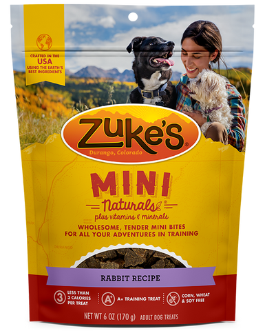 Zuke's Natural Dog Treats | Mini Naturals Training Treats | Rabbit Recipe | 170g Pouch