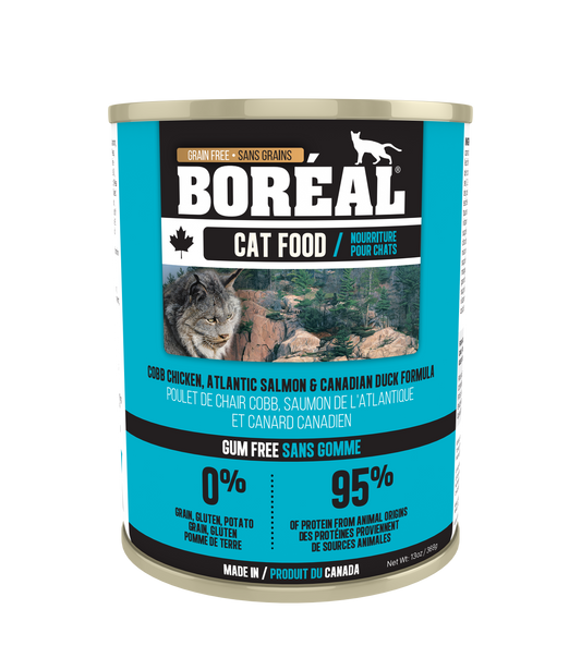 Boreal Premium Canned Cat Food | Cobb Chicken, Canadian Duck & Atlantic Salmon