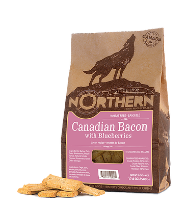 Northern Premium Dog Biscuits | Canadian Bacon with Blueberries Recipe | 500g Pack