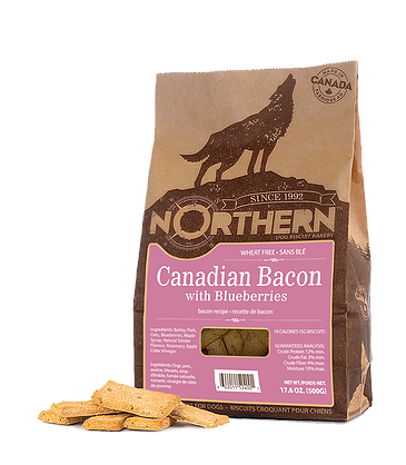 Northern Premium Dog Biscuits | Canadian Bacon with Blueberries Recipe | 500g Pack 🇨🇦