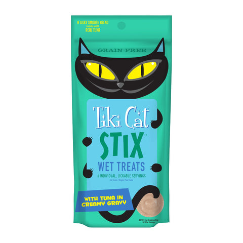 Tiki Cat Stix Premium Wet Cat Treat | Tuna Mousse in Creamy Gravy | 6 Pack