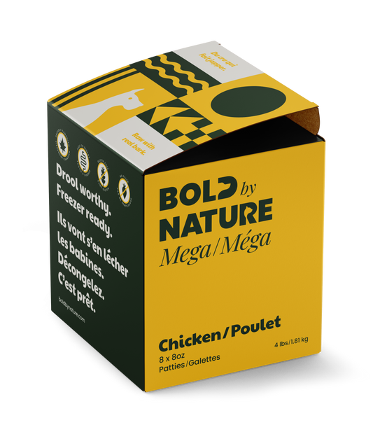 Bold by Nature Mega Raw Dog Food | Chicken Patties | 4 lb Box