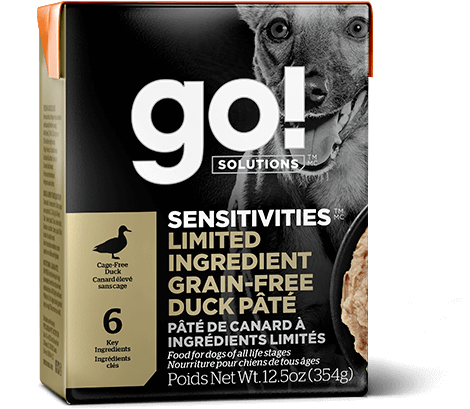 Go! Solutions Premium Dog Food | Sensitivities Limited Ingredient Grain-Free Formula | Duck Pate | 354 g Carton