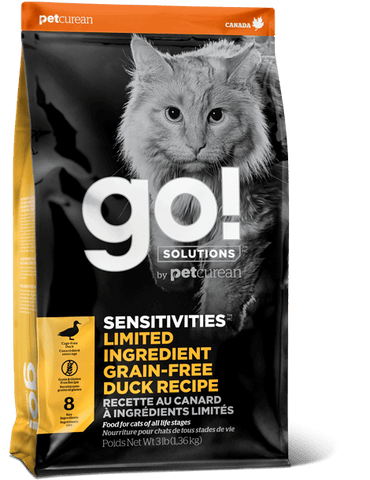 Go! Solutions Premium Cat Food | Limited Ingredient Sensitivities Grain-Free Formula | Duck Recipe