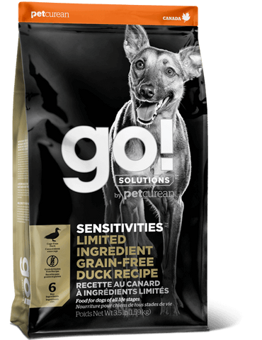 Go! Solutions Premium Dog Food | Sensitivity + Shine Limited Ingredient Grain-free Formula | Duck Recipe
