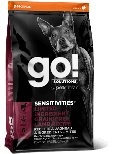 Go! Solutions Premium Dog Food | Limited Ingredient Grain-free Sensitivities Formula | Lamb Recipe