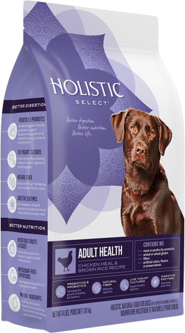 Holistic Select Premium Dog Food | Adult Health Formula | Chicken Meal & Brown Rice Recipe | 30 lb Bag