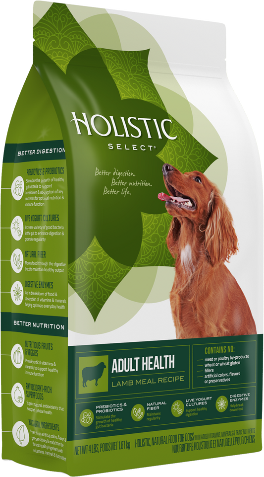 Holistic Select Premium Dog Food | Adult Health Formula | Lamb Meal Recipe | 30 lb Bag