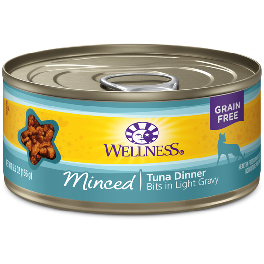 Wellness Premium Canned Cat Food | Complete Health Grain-Free Formula | Tuna Dinner Minced in Gravy Recipe