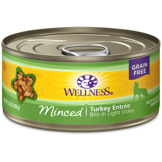 Wellness Premium Canned Cat Food | Complete Health Grain-Free Formula | Minced Turkey Dinner in Gravy Recipe