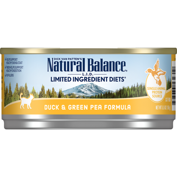 Natural Balance Cat Food | Limited Ingredient Grain-Free Diet | Duck & Green Pea Formula